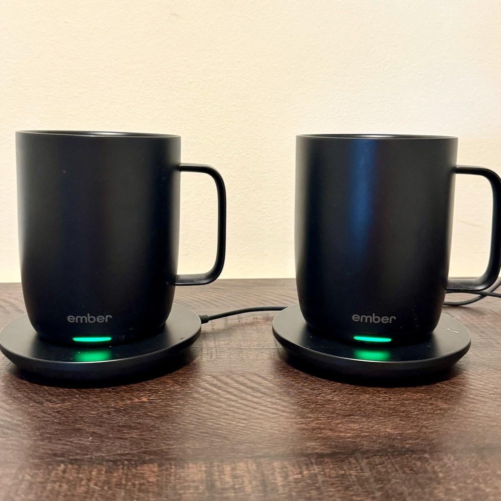 Ember Mug 2 Set of 2 Smart Temperature Control Mugs w/ Cords & Bases - Black